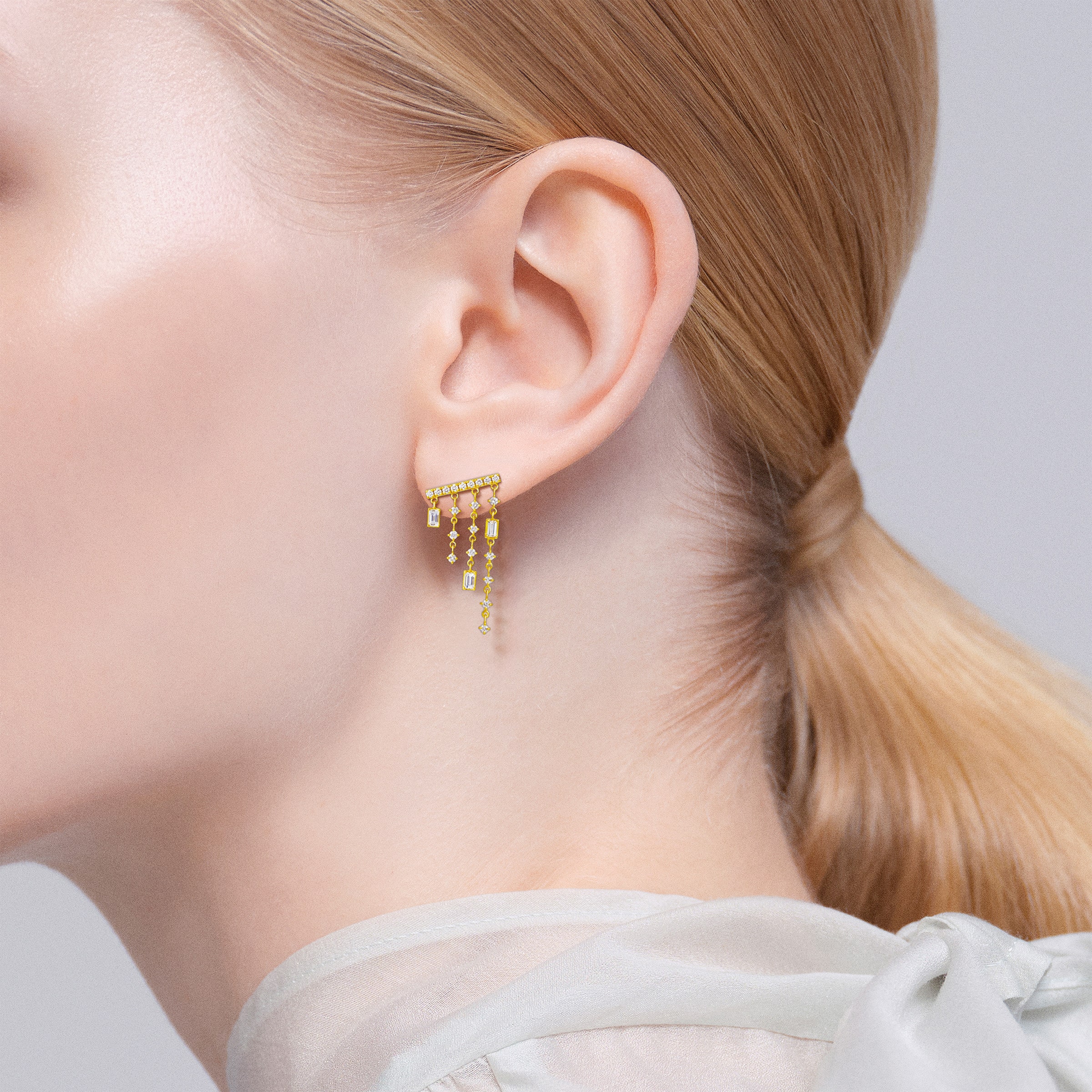 ahkah シャンデリア　コンビネーション　ピアス　他ピアス付き シャンデリアチェーン ピアス | AHKAH / アーカー | 【公式